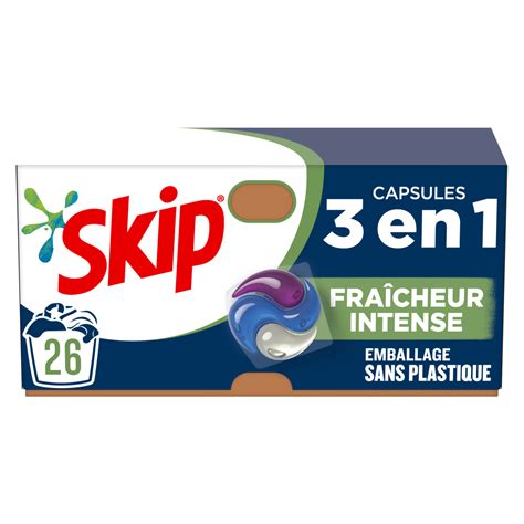 SKIP Lessive capsules 3en1 fraîcheur intense 26 capsules pas cher