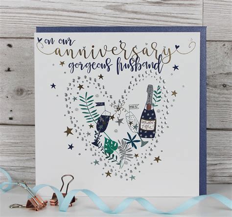 Husband Anniversary Card Champagne Design By Molly Mae®