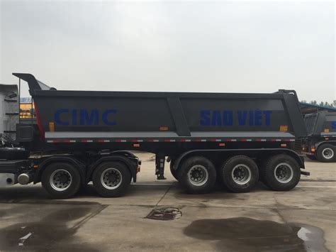 4 Axles Dump Semi Trailer 35cubic Meter Ushape Rear Tipper Truck