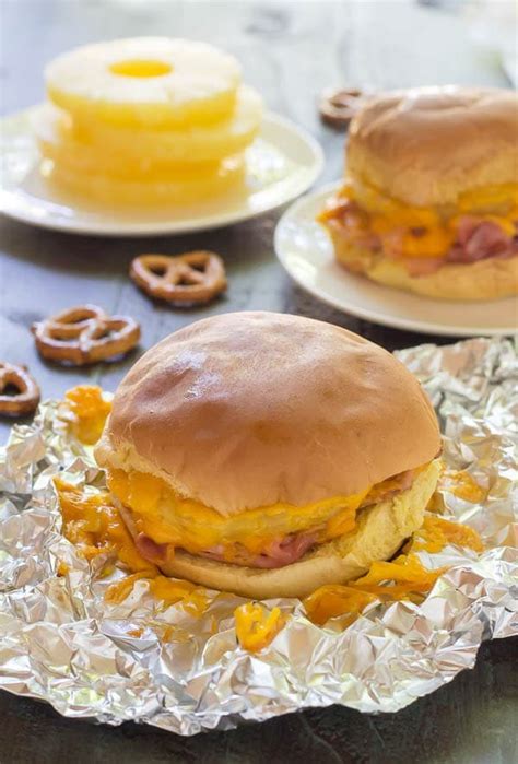 Campfire Recipe Cheesy Ham And Pineapple Sandwiches