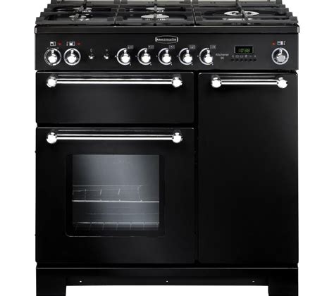 Buy RANGEMASTER Kitchener 90 Dual Fuel Range Cooker Black Free