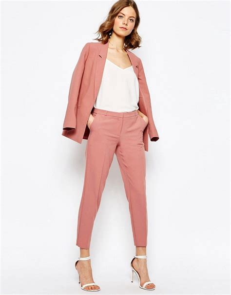 Asos Ankle Grazer Cigarette Trousers In Crepe At Suits For