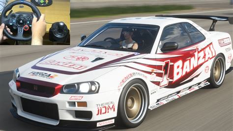 Drift Nissan Skyline GT R R34 V Spec II 2002 Forza Horizon Logitech