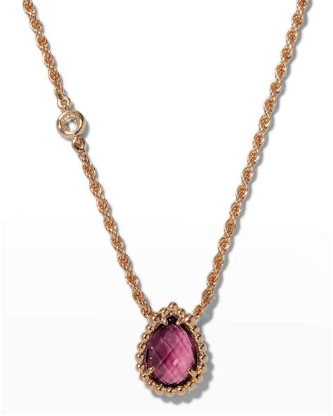 Boucheron Pink Gold Serpent Boheme Extra Small Rhodolite Garnet Pendant