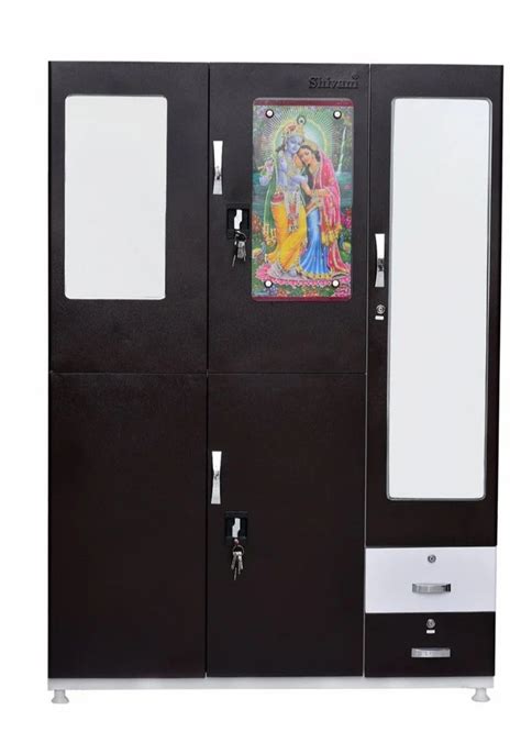 3 Door With Locker Shivam Stainless Steel Almirah 5 Shelves With