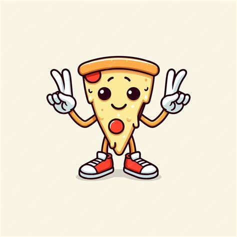 Premium Vector Cute Vector Mascot Cartoon Pizza Logo Ai Generated