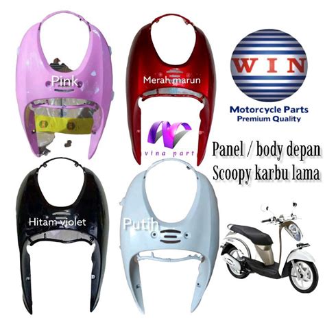 Jual Cover Front Panel Tameng Body Depan Scoopy Karbu Kyt Hitam Biru