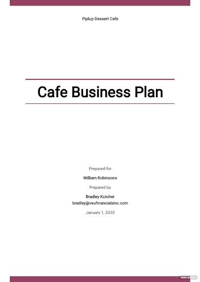 Cafe Business Plan - 10+ Examples, Format, Pdf | Examples