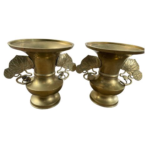 Pair Of Vintage Brass Swan Planters At Stdibs Vintage Brass Swans