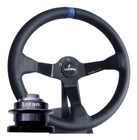 Volante Esportivo Lotse Wrc Couro Tarja Azul Saque R Pido Vw