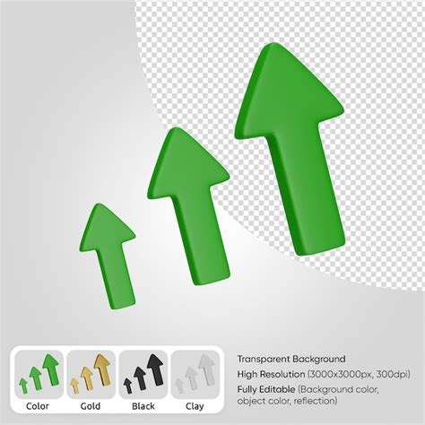 Premium Psd 3d Arrows Up Statistic