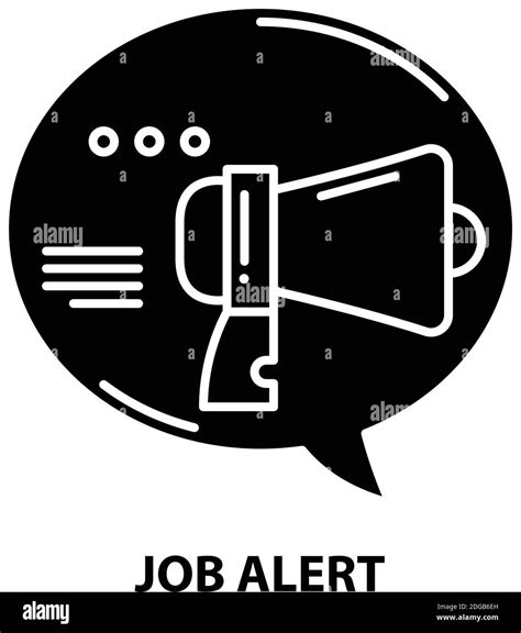 Job Alert Icon Black Vector Sign With Editable Strokes Concept