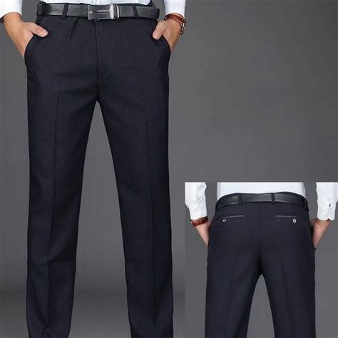 Classic Men Pants Spring Summer Casual Pants High Waist Straight Trousers Business Casual Pants