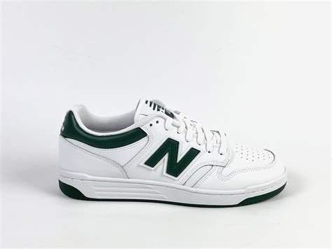 New Balance 480 Lace Up Trainers White Green White Green At John