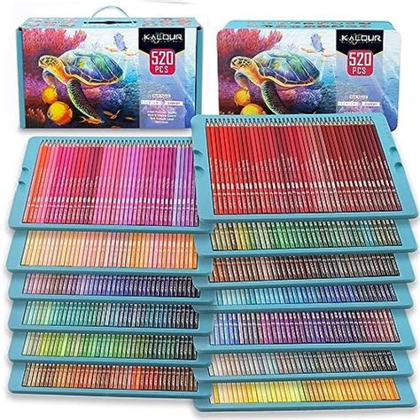 Kalour Lot De Crayons De Couleur Professionnels Avec Noyau Souple