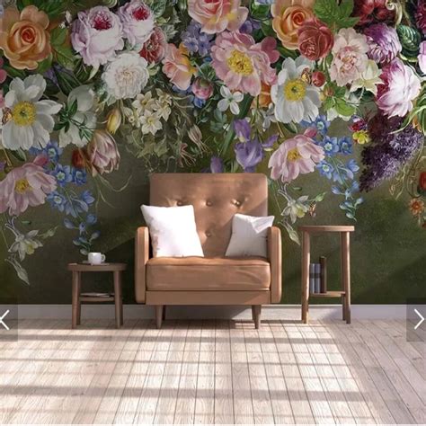 Vintage Embossed Rose Flower Wallpaper Murals Oil Printing Photo Mural