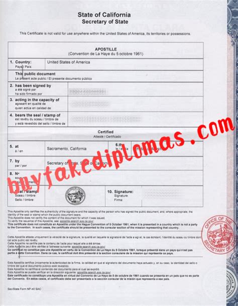 Where Can I Buy Fake California Apostille Certificate? | Buy Fake ...