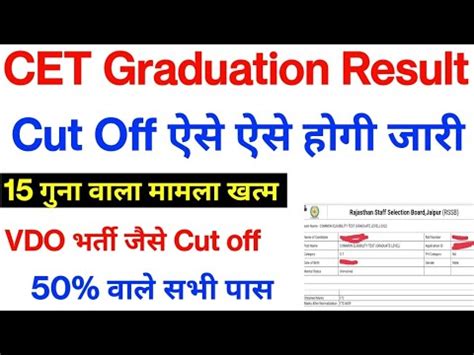 Rsmssb Cet Graduation Cut Off Marks Cet Cut Off Marks Cet Cut