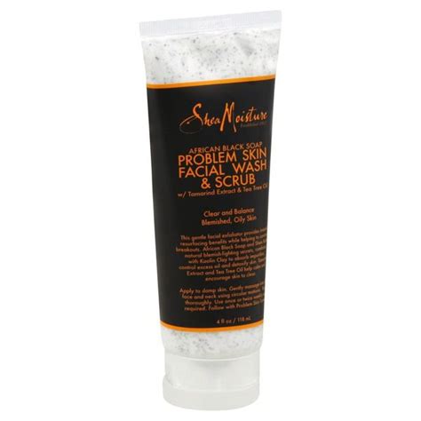 Shea Moisture Clarifying Facial Wash And Scrub African Black Soap Obx