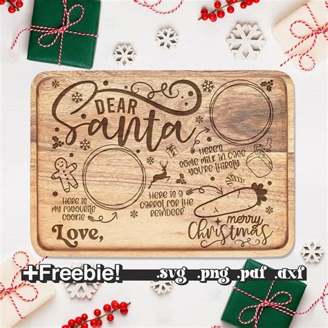 Dear Santa Tray Svg Png Christmas Tray Svg Tray For Santa Svg