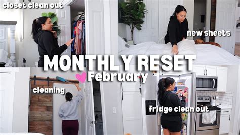 February Monthly Reset Routine Closet Clean Out Budgeting Cleaning