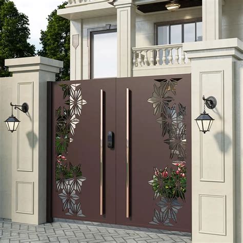 Iron Courtyard Gate Community Outdoor Villa Gate Modern Laser Cutting