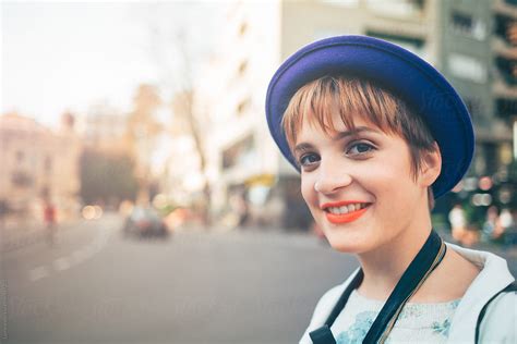 «portrait Of A Woman With A Hat Del Colaborador De Stocksy «lumina