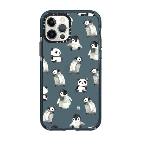 An Iphone Case With Penguins And Pandas On It