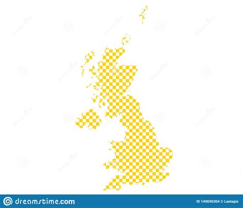 Mapa De Gran Breta A En Modelo Del Tablero De Damas Ilustraci N Del