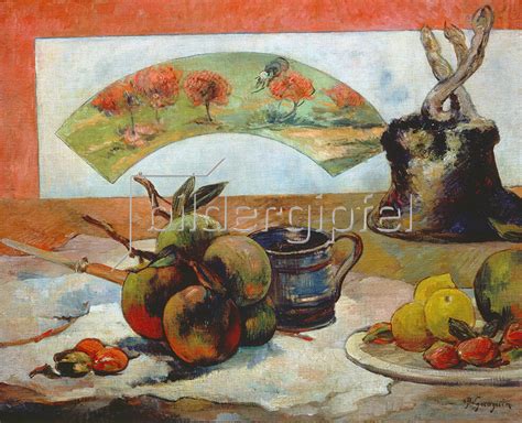 Stilleben Mit F Cher Gegen Von Paul Gauguin Kunstdruck Bildergipfel De