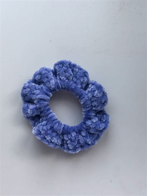 Velvet Purple Handmade Crochet Scrunchie Etsy