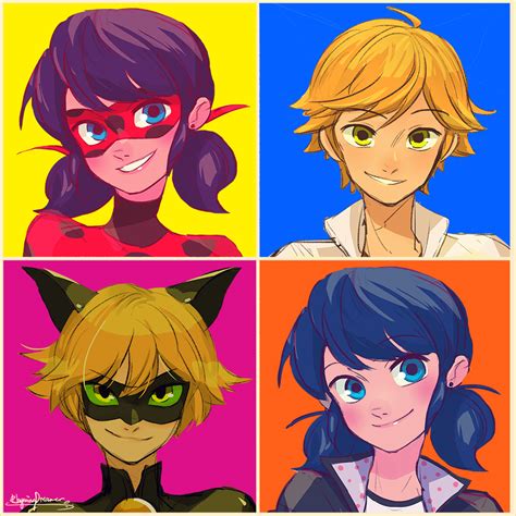 Ladybug Marinette And Adrien Chat Noir Miraculous Ladybug Fan Art