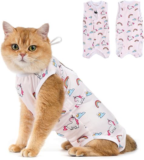 Cat Recovery Suit Kitten Onesie For Cats After Surgery Cone Of Shame