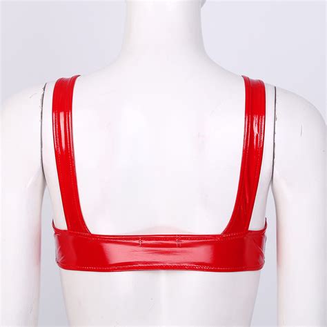 UK Wetlook Open Cup Shelf Bra Sexy Women Lingerie Bralette Bra Top Wire