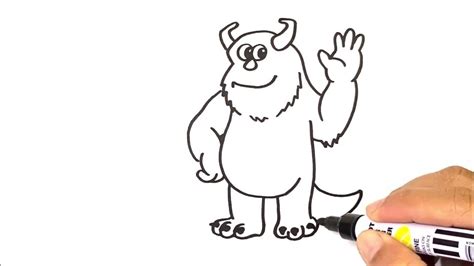 How To Draw Sully Monsters Inc Characters Easy Step By Step Youtube