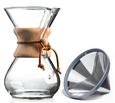 Chemex Cafeti Re Tasses Avec Filtre Permanent Able Kone