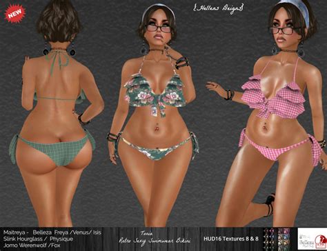 Second Life Marketplace {hellens} Retro Sexy Swimwear Bikini Tonia