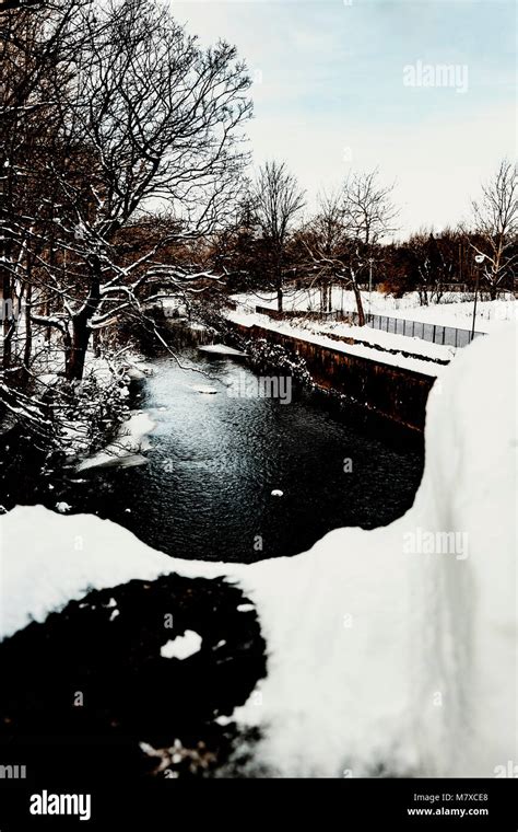 White Cart With Snow And Ice Pollokshaws Glasgow Stock Photo Alamy