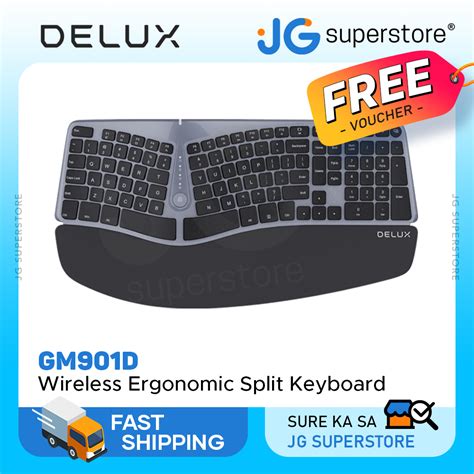 Delux GM901D Wireless Bluetooth Ergonomic Split Keyboard 2 4G With Palm