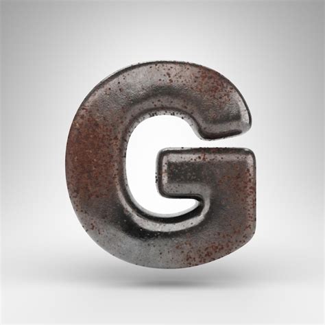 Premium Photo Letter G Uppercase On White Background Rusty Metal D