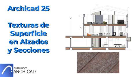 Archicad Texturas De Superficie En Secciones Y Alzados Youtube