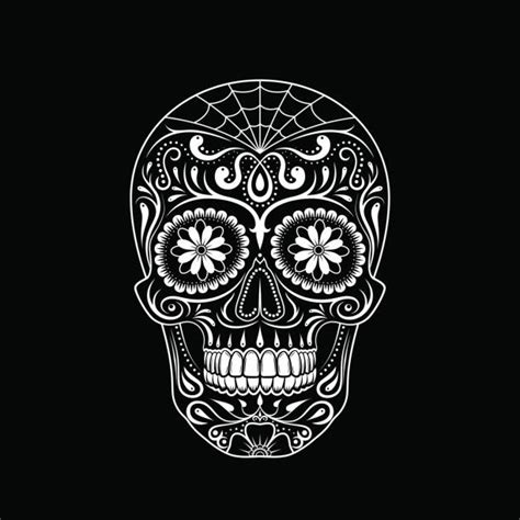 Black And White Sugar Skull Illustrations Royalty Free Vector Graphics