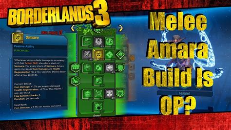 Borderlands Best Melee Build Amara Melee Build Guide Youtube