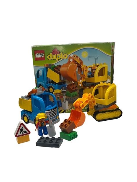 Lego Duplo Dump Truck Tracked Excavator Complete Blocks With