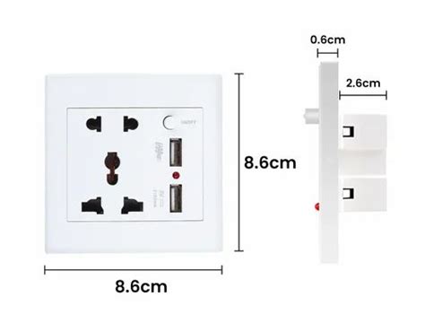 21 A 2 Usb Wall Socket Charger Power Panel Dual High Speed Wall Mount Charger Usb Outlet At Rs