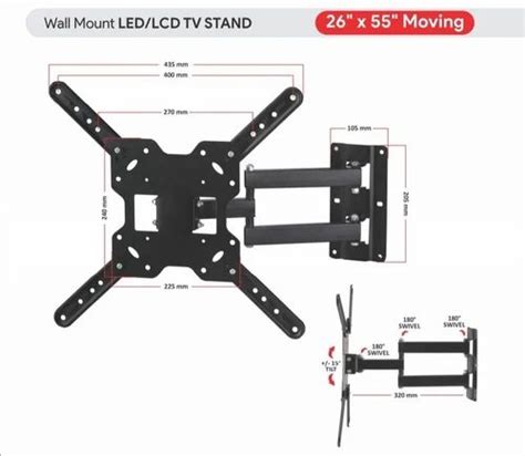 Wall Mount Ledlcd Tv Black Stand Moving At Rs 405 Wall Mount Stand
