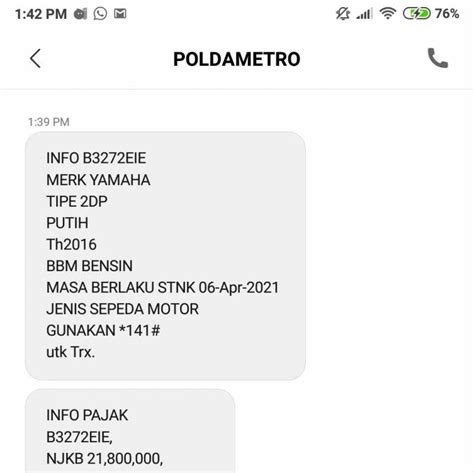 Pakai Telkomsel Cek Info Legalitas Mobil Dan Motor Semudah Cek Pulsa