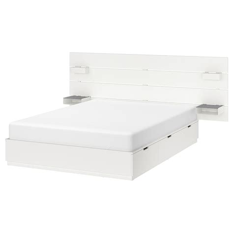 Nordli Bed Frame W Storage And Headboard White X Cm Ikea Belgium