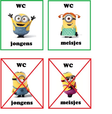 Toiletkaartjes Minions School Klaslokaal Organisatie