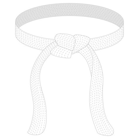 Karate belt white color isolated on white background. Design icon of ...